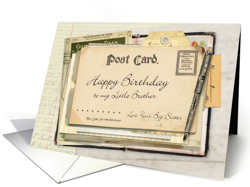 Happy Birthday Little Brother from Big Sister card (949481)