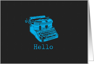 Hello Vintage Typewriter card