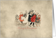 Merry Christmas Vintage Children card