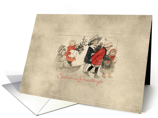 Season's Greetings Vintage Children card (950391)