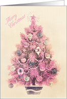 Merry Christmas Pink Christmas Tree card