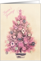 Season’s Greetings Pink Christmas Tree card