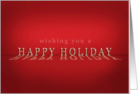 Business Happy Holiday Card Reflective Text Red card