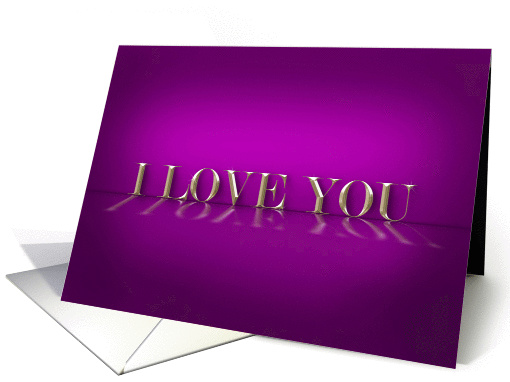I Love You Reflective Text Purple card (950798)