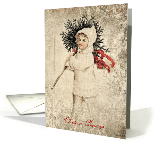 Vintage Christmas Blessings card (951108)