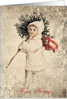Vintage Happy Holidays card