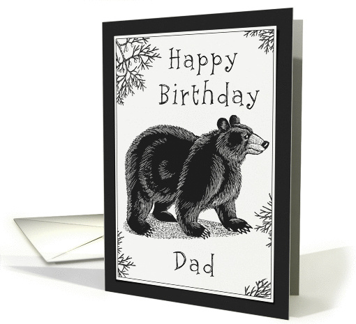 Happy Birthday Dad Bear card (952175)