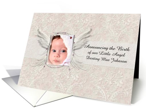 Announcing the Birth of our Little Angel Photo Card Customizable card