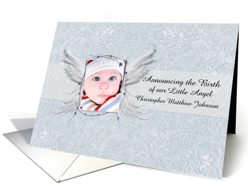 Announcing the Birth of our Little Angel Photo Card Customizable card