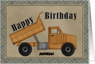 Happy Birthday Dump Truck Customizable card