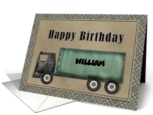 Happy Semi Truck Customizable card (952721)