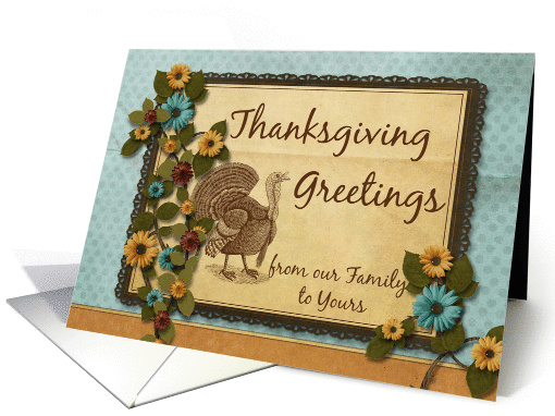 Thanksgiving Greetings Floral card (952811)