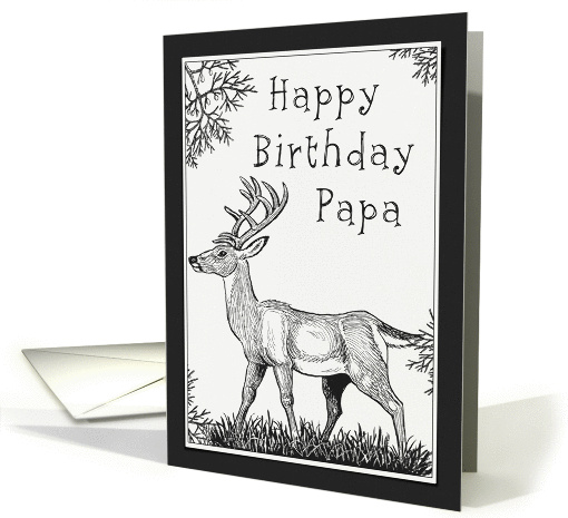 Happy Birthday Papa Deer card (952917)