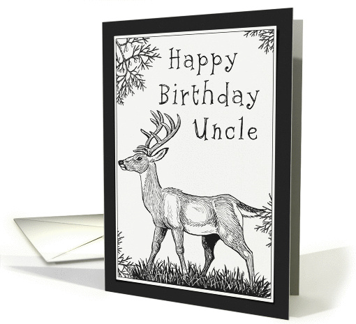 Happy Birthday Uncle Deer card (952921)