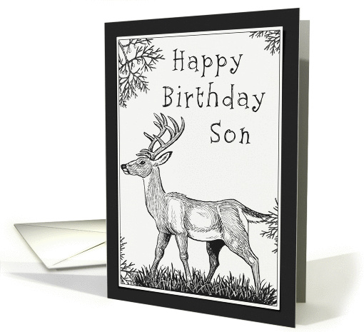Happy Birthday Son Deer card (952925)
