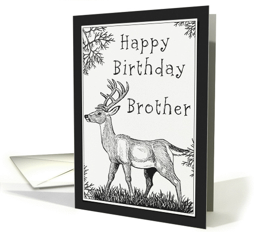 Happy Birthday Brother Deer card (952927)