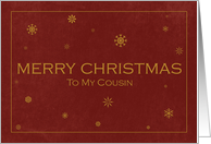 Merry Christmas to my Cousin card
