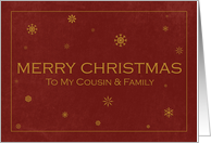Merry Christmas to my Cousin & Family card