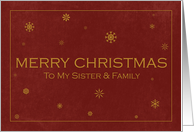 Merry Christmas to my Sister & Family card