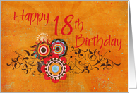 Trendy Orange 18th Birthday Card