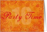 Trendy Orange 16th Birthday Invitation card