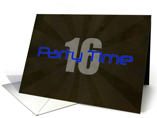 Trendy Black and Blue 16th Birthday Invitation card (956531)