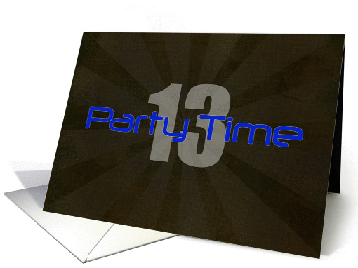 Trendy Black and Blue 13th Birthday Invitation card (956537)