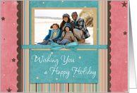 Wishing you a Happy Holiday Pink Photo Card