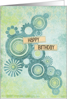 Happy Birthday Circles and Flowers card