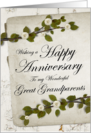 Happy Anniversary to my Wonderful Great Grandparents card