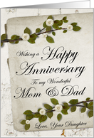 Happy Anniversary to my Wonderful Mom & Dad Love your Daughter card