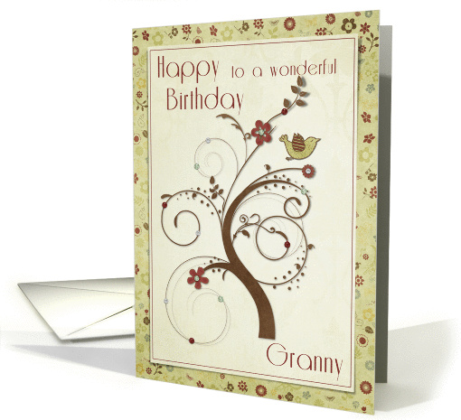 Happy Birthday to a wonderful Granny Swirl Tree card (958481)