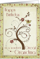 Happy Birthday to a wonderful Great Grandma Swirl Tree card