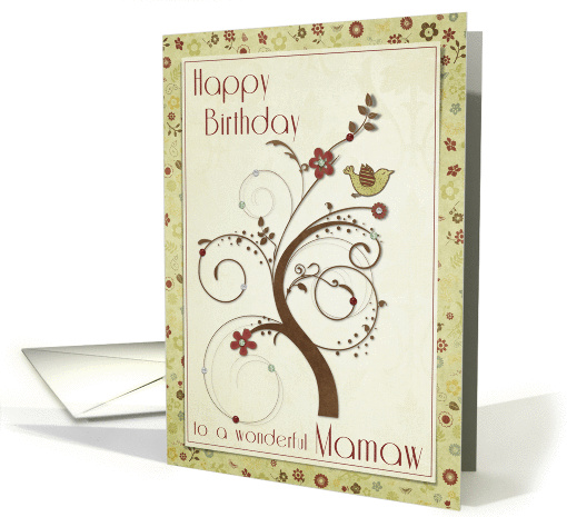 Happy Birthday to a wonderful Mamaw Swirl Tree card (958499)