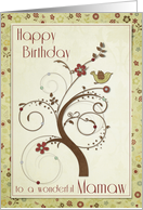 Happy Birthday to a wonderful Mamaw Swirl Tree card