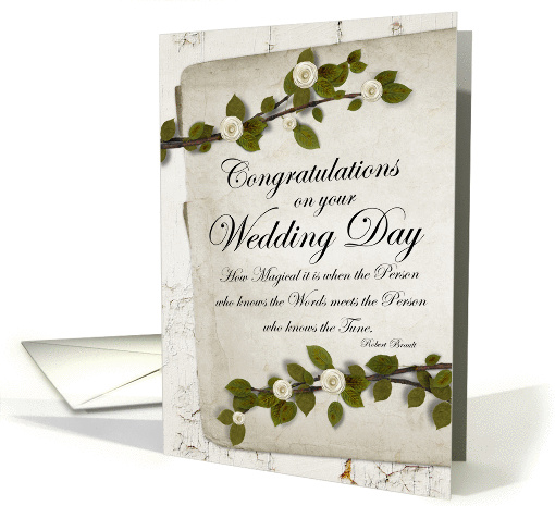 Congratulations on your Wedding Day White Floral card (958839)