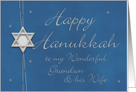 Happy Hanukkah to my Wonderful Grandson & Wife card