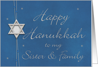 Happy Hanukkah to my Sister & Family card