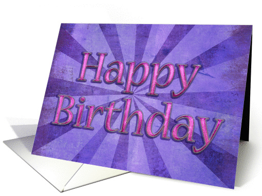 Happy Birthday for Teen Purple Sunburst card (959411)