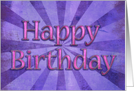 Happy Birthday for Teen Purple Sunburst card