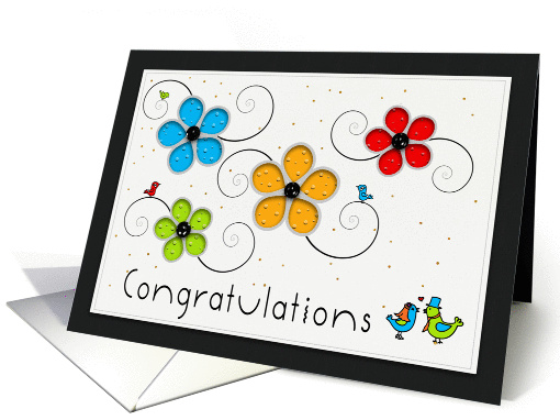 Congratulations on Your Wedding, Flowers & Birds card (959811)