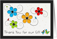 Thank you, Wedding Gift ,Bright Floral card