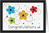 Congratulations on the New Baby Bright Floral with Birds card