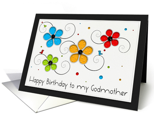 Happy Birthday to my Godmother Floral Cut out card (960307)