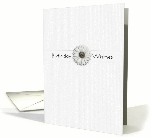 Birthday Wishes White Flower card (960769)