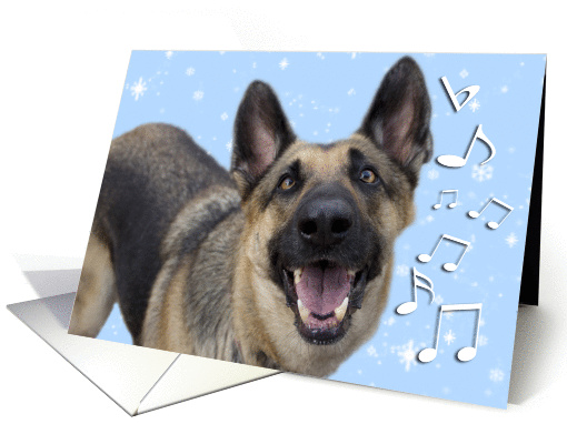 German Shepherd Singing Christmas card (1141700)