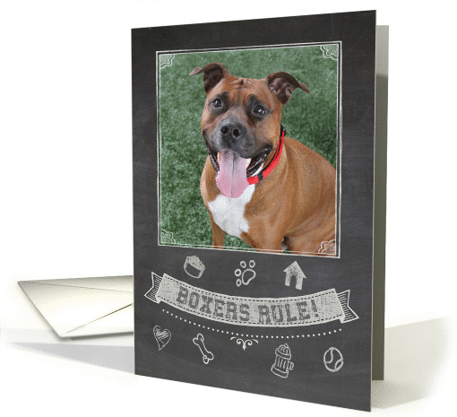 Boxer Chalkboard Birthday card (1222990)