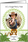 Party in the Jungle Tiger 1st Birthday Photo Invitation Card