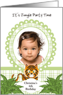 Party in the Jungle Tiger 4th Birthday Photo Invitation Card