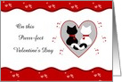 Cute Cat Couple Red Hearts Valentine’s Day Proposal Card